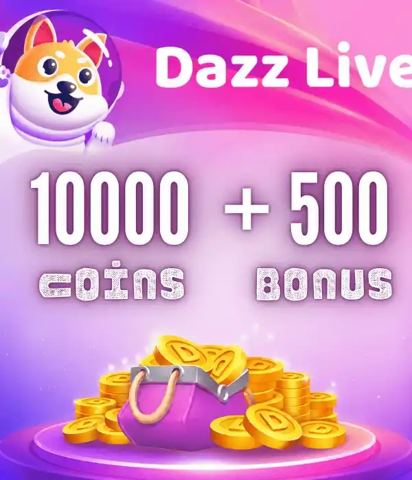 Dazz Live Coins 10000 Coins + 500 Bonus