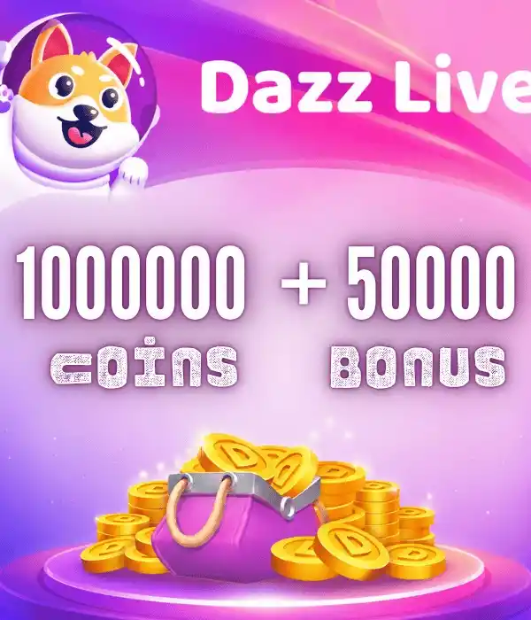 Dazz Live Coins 1000000 Coins + 50000 Bonus