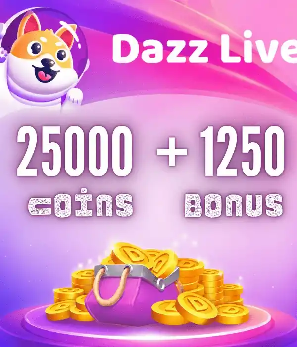 Dazz Live Coins 25000 Coins + 1250 Bonus