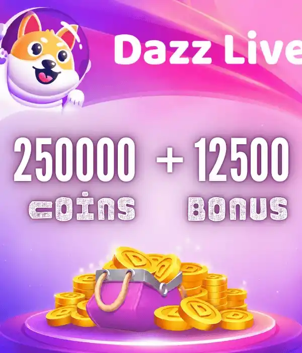 Dazz Live Coins 250000 Coins + 12500 Bonus