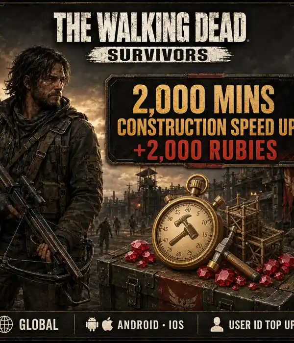 The Walking Dead: Survivors 2,000 mins Construction Speed Up+2,000 Rubies