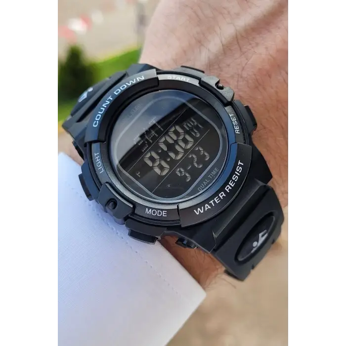 Daniel Klein DKISTE1051 Siyah Renk Alarm Kronometre ve Işıklı Dijital Hediye Paketli Erkek Kol Saati