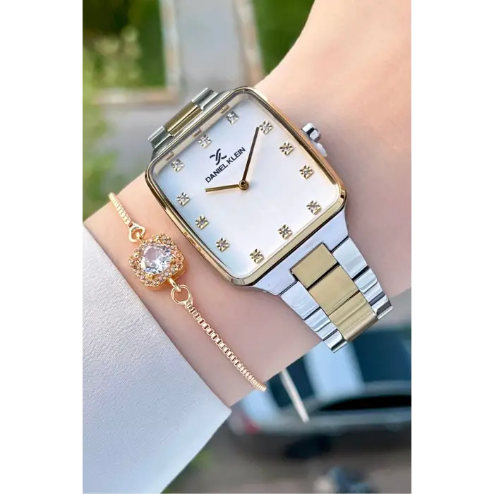 Daniel Klein DKISTE1107 Gold Gümüş Renk Hediye Paketli Kadın Kol Saati ve Bileklik