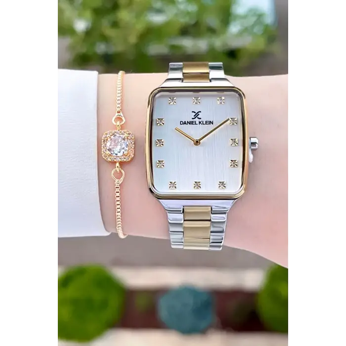 Daniel Klein DKISTE1107 Gold Gümüş Renk Hediye Paketli Kadın Kol Saati ve Bileklik