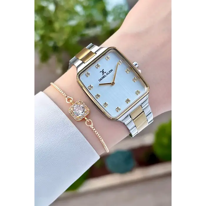 Daniel Klein DKISTE1107 Gold Gümüş Renk Hediye Paketli Kadın Kol Saati ve Bileklik