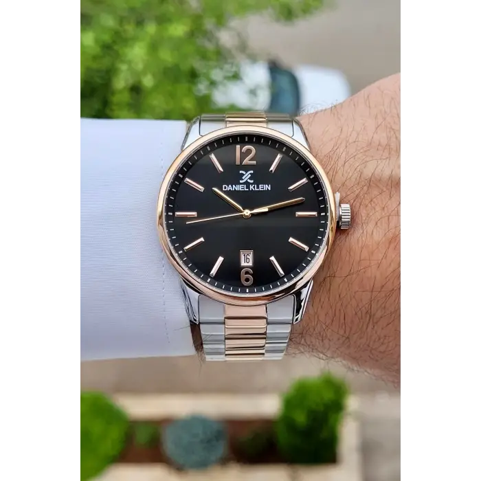 Daniel Klein DKISTE1130 Kadranı Siyah Rose Gümüş Renk Takvimli Hediye Paketli Erkek Kol Saati