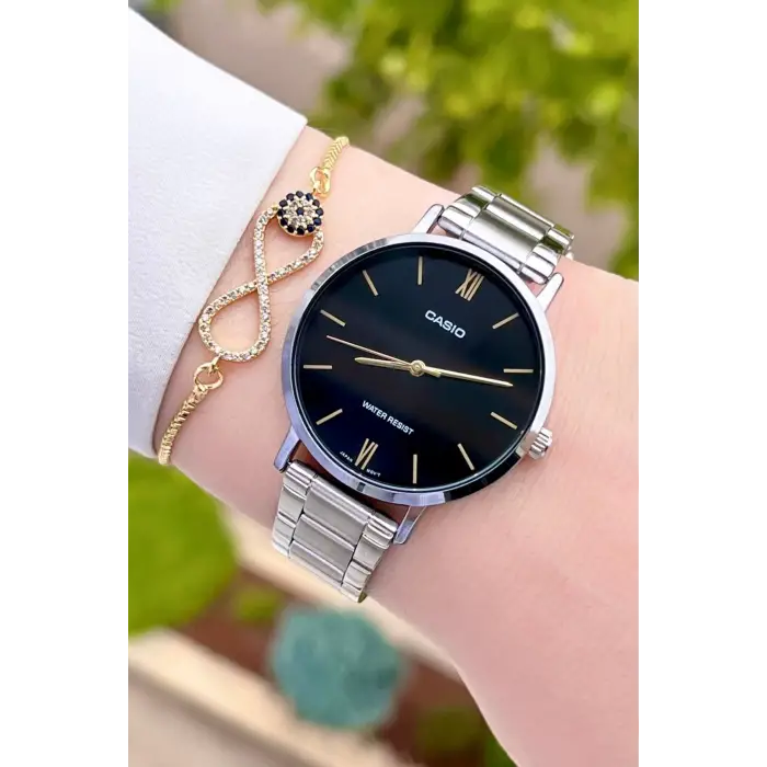 Casio CSISTE29 Kadranı Siyah Kordonu Gümüş Renk Hediye Paketli Kadın Kol Saati