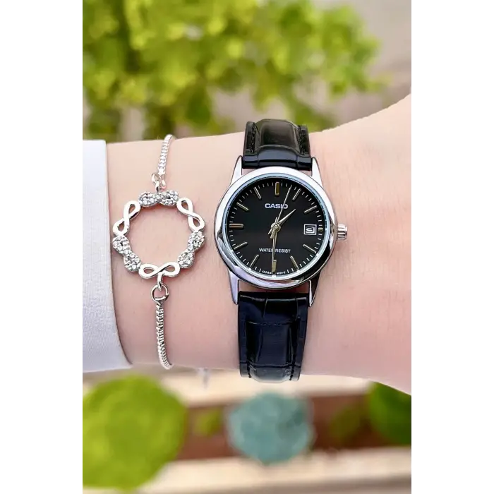 Casio CSISTE22 Kasası Gümüş Kordonu Siyah Renk Hediye Paketli Kadın Kol Saati