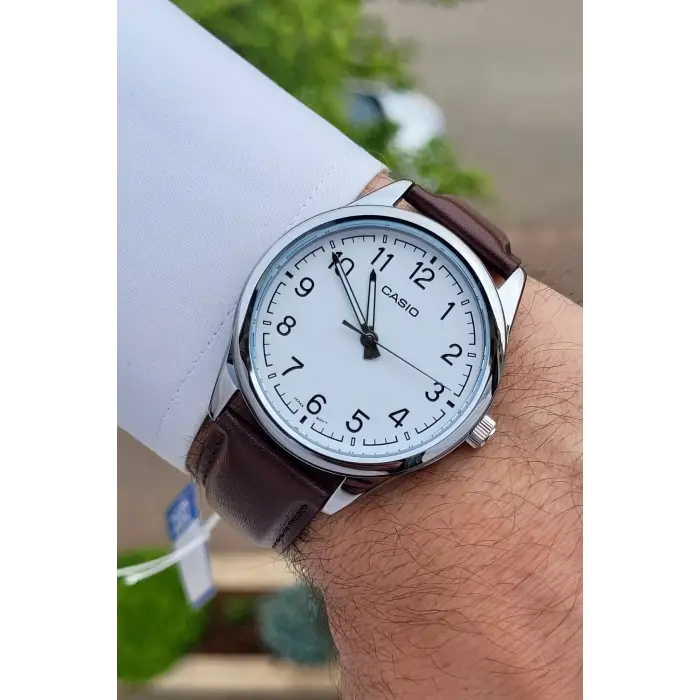 Casio CSISTE13 Kasası Gümüş Kordonu Kahverengi Renk Hediye Paketli Erkek Kol Saati