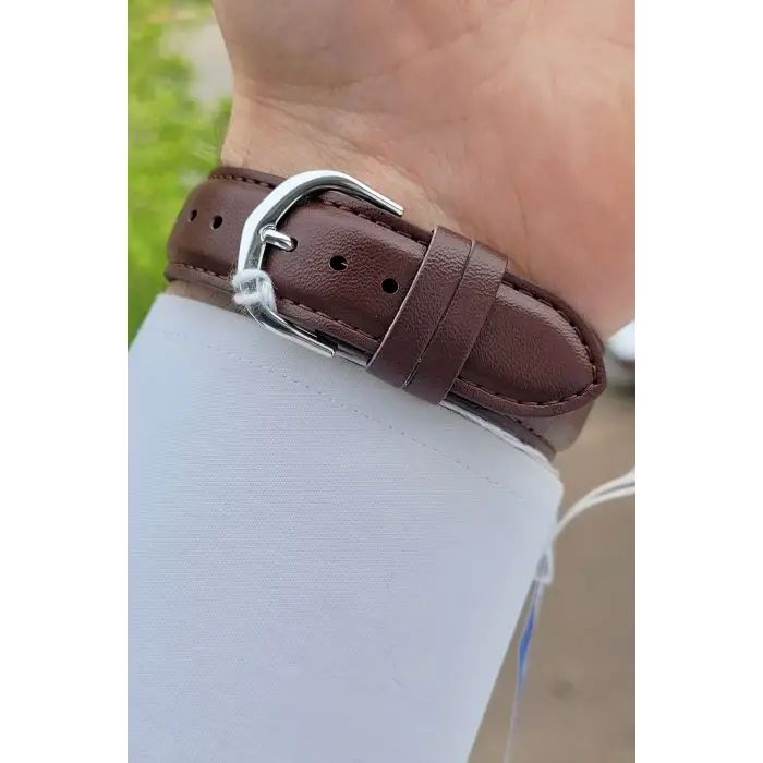 Casio CSISTE13 Kasası Gümüş Kordonu Kahverengi Renk Hediye Paketli Erkek Kol Saati