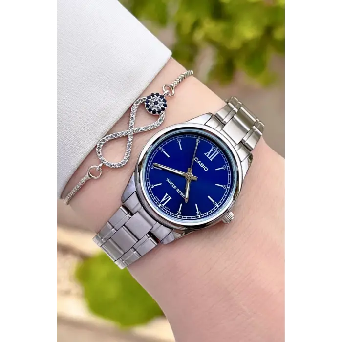 Casio CSISTE26 Kadranı Lacivert Kordonu Gümüş Renk Hediye Paketli Kadın Kol Saati