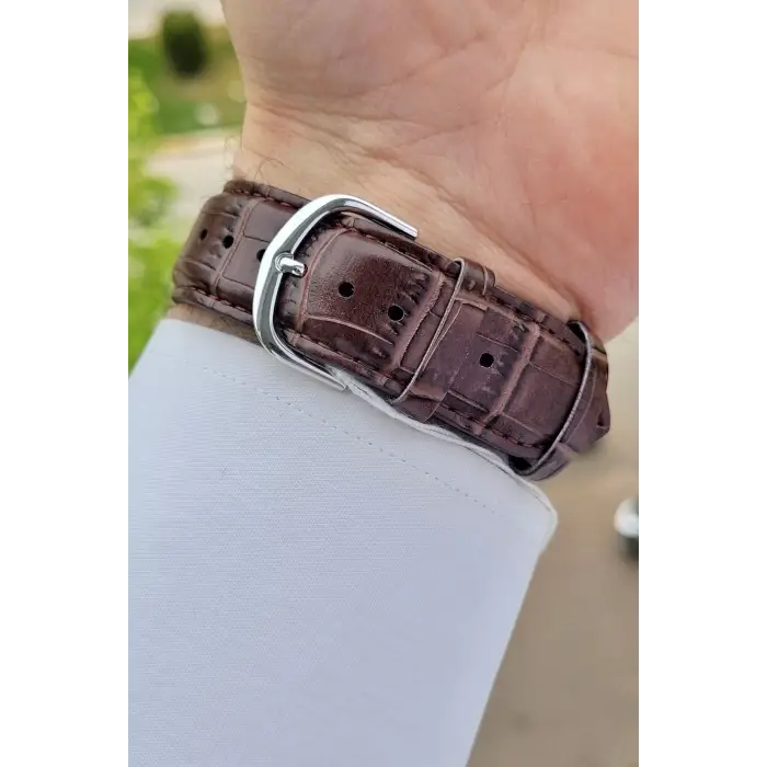 Casio CSISTE10 Kasası Gümüş Kordonu Kahverengi Renk Hediye Paketli Erkek Kol Saati