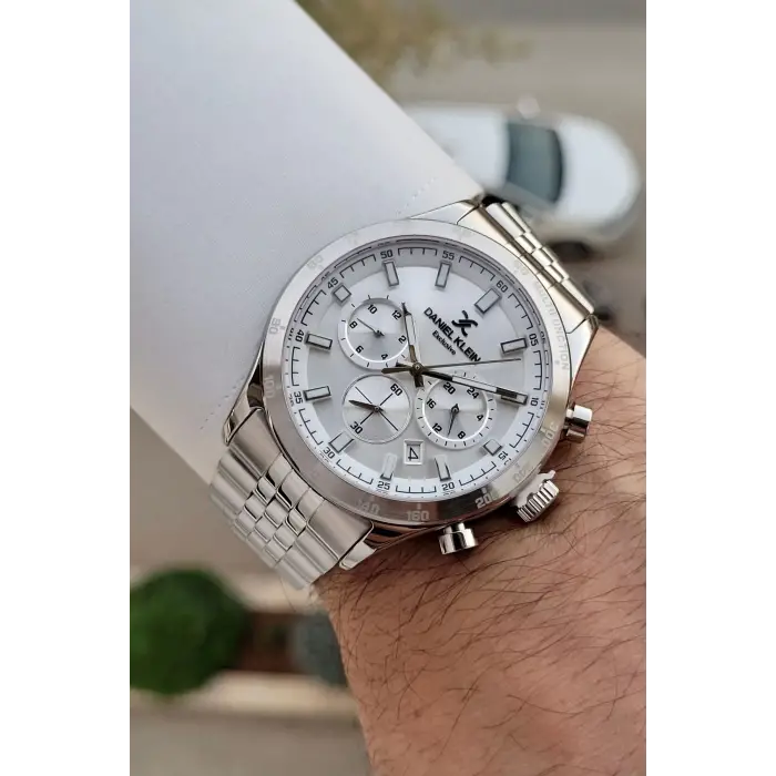 Daniel Klein DKISTE1434 Gümüş Renk Göstergeli Erkek Kol Saati
