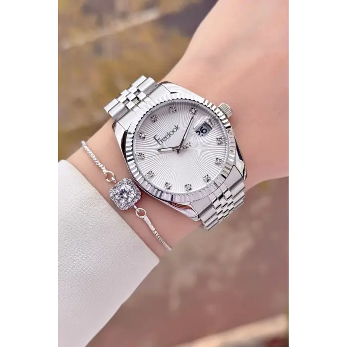 Freelook FLISTE45 Gümüş Renk Kadın Kol Saati ve Bileklik
