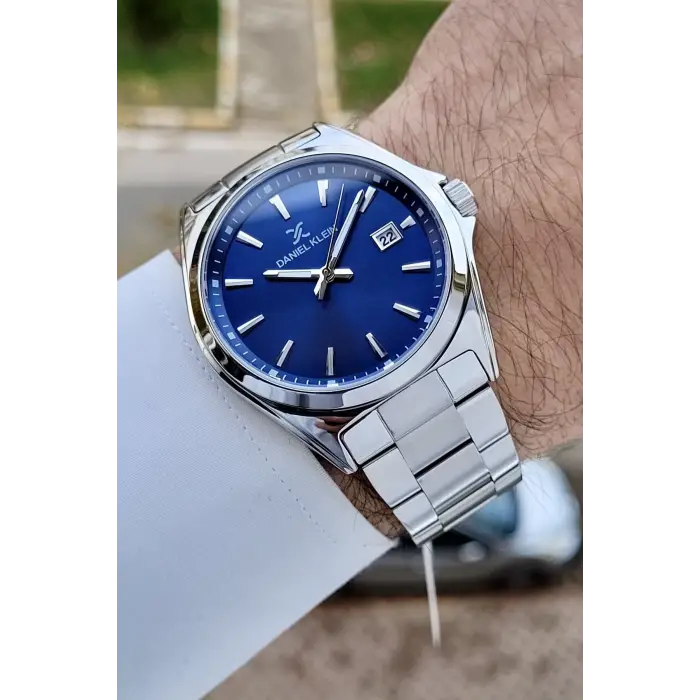 Daniel Klein DKISTE1470 Kadranı Lacivert Kordonu Gümüş Renk Erkek Kol Saati
