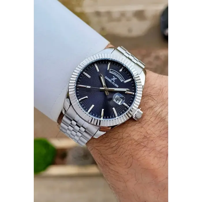 Daniel Klein DKISTE1475 Kadranı Lacivert Kordonu Gümüş Renk Erkek Kol Saati