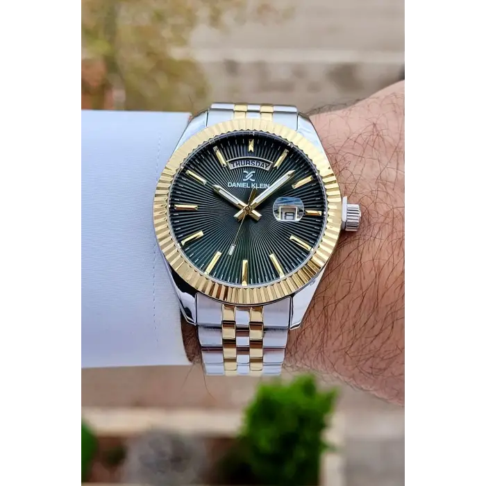Daniel Klein DK1ISTE1012 Kadranı Yeşil Kordonu Gold Gümüş Renk Fonksiyonlu Erkek Kol Saati
