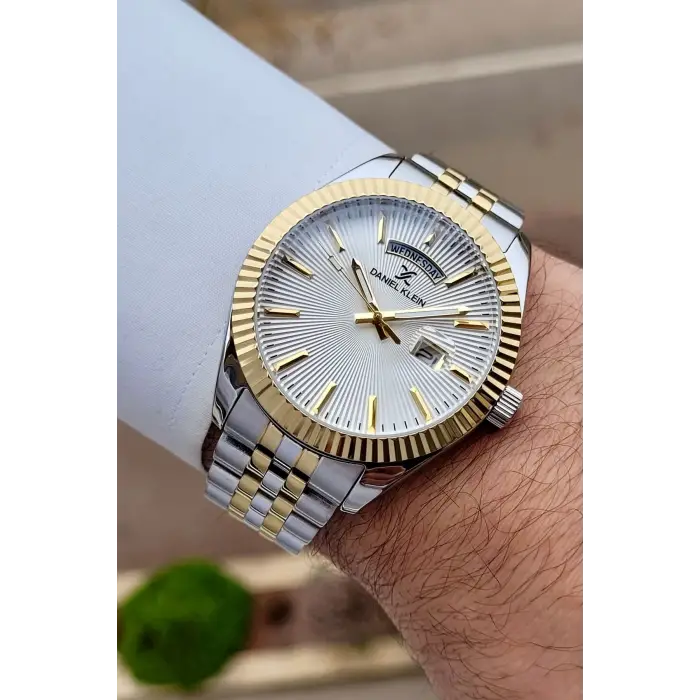 Gold Gümüş Renk 42 mm Fonksiyonlu Erkek Kol Saati