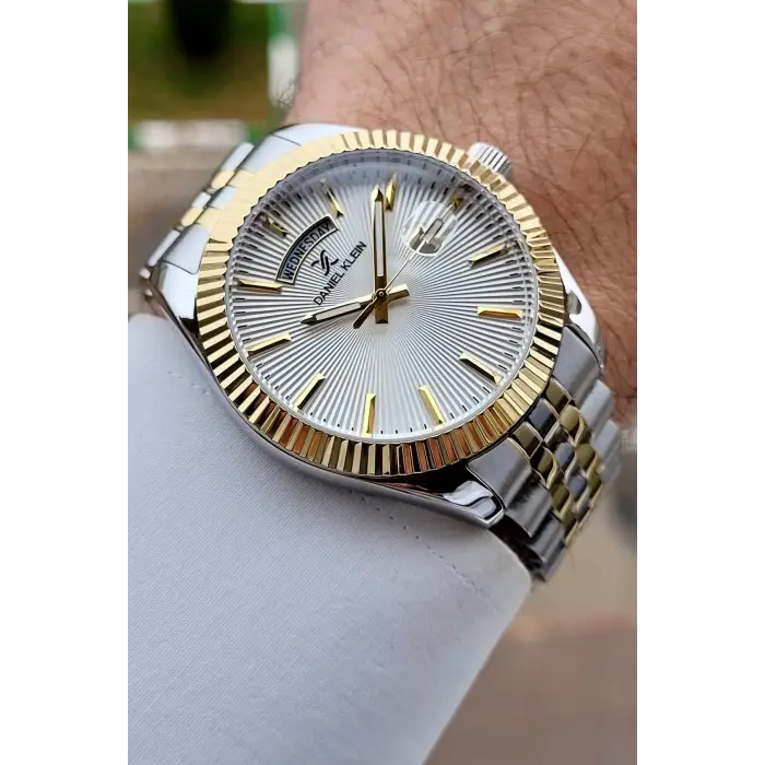 Gold Gümüş Renk 42 mm Fonksiyonlu Erkek Kol Saati