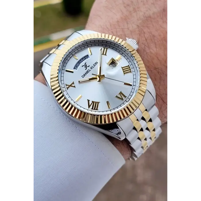 Daniel Klein DKISTE1593 Gold Gümüş Renk 42 mm Erkek Kol Saati