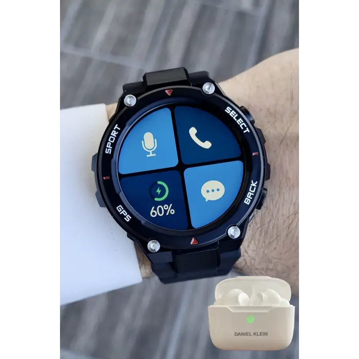 Pusulalı Barometreli Android/ios Uyumlu Akıllı Saat ve Bluetooth Kulaklık
