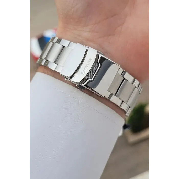 Gümüş Siyah Renk Iç Göstrgeleri Aktif Hediye Paketli Erkek Kol Saati