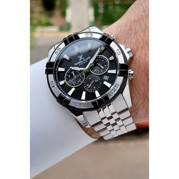 Daniel Klein DKISTE1774 Kadranı Siyah Kordonu Gümüş Renk 44 Mm Iç Göstergeleri Aktif Erkek Kol Saati