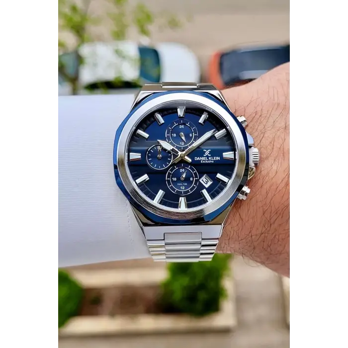 Kadranı Lacivert Kordonu Gümüş Renk 41 Mm Iç Göstergeleri Aktif Erkek Kol Saati