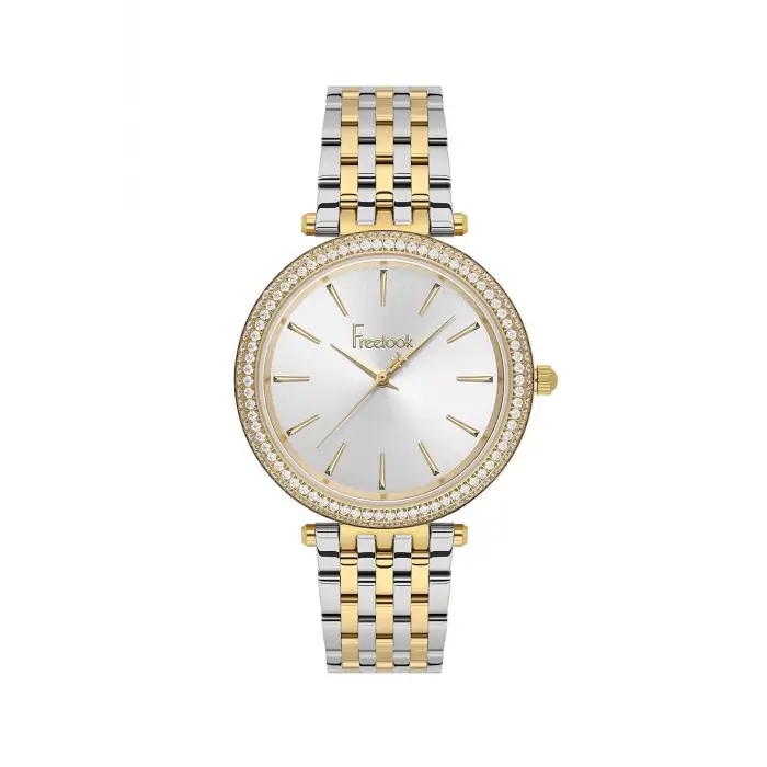 Freelook FLISTE48 Gold Gümüş Renk 38 mm Kadın Kol Saati ve Bileklik