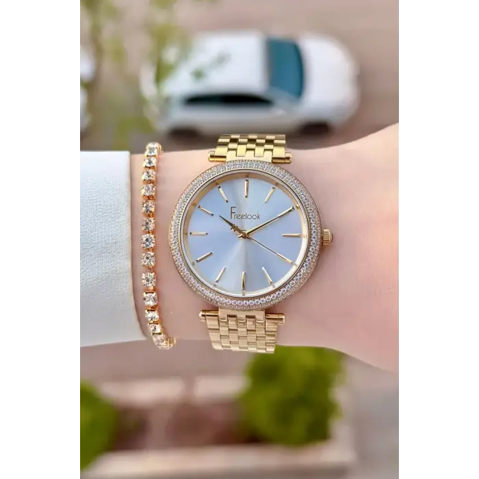 Freelook FLISTE46 Gold Renk 38 mm Kadın Kol Saati ve Bileklik