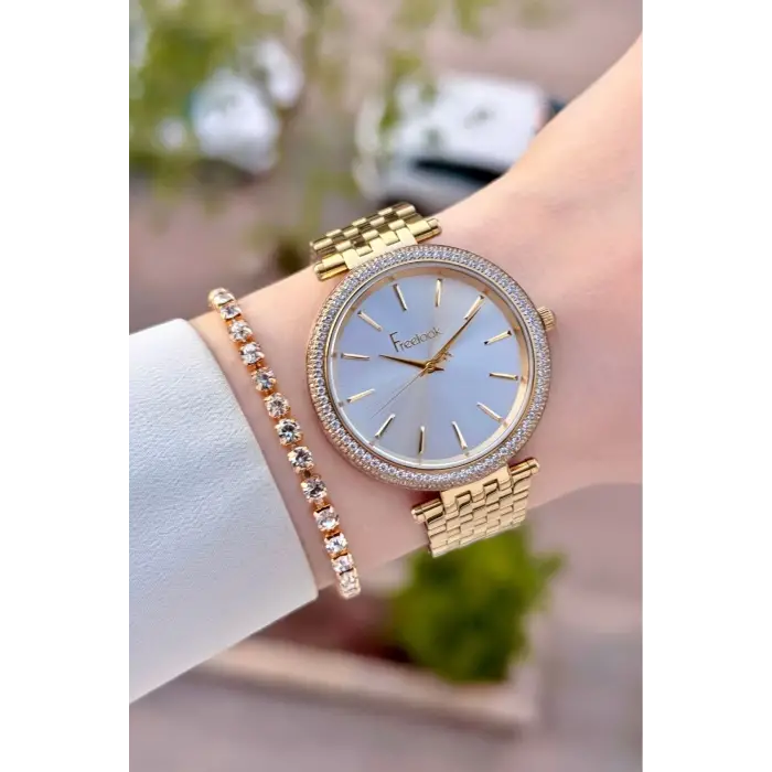 Freelook FLISTE46 Gold Renk 38 mm Kadın Kol Saati ve Bileklik