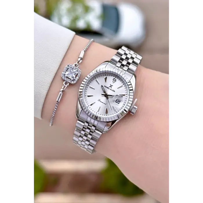 Daniel Klein DKISTE1965 Diamond Gümüş Renk 28 Mm Kadın Kol Saati Ve Bileklik