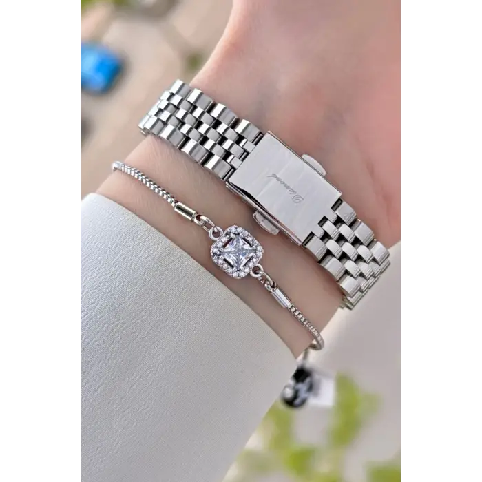 Daniel Klein DKISTE1965 Diamond Gümüş Renk 28 Mm Kadın Kol Saati Ve Bileklik