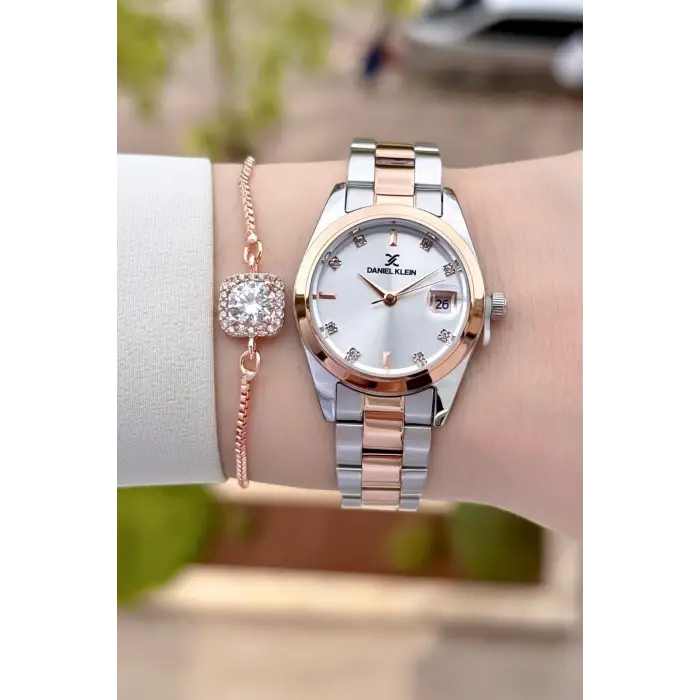 Daniel Klein DKISTE1995 Rose Gümüş Renk 28 Mm Kadın Kol Saati Ve Bileklik