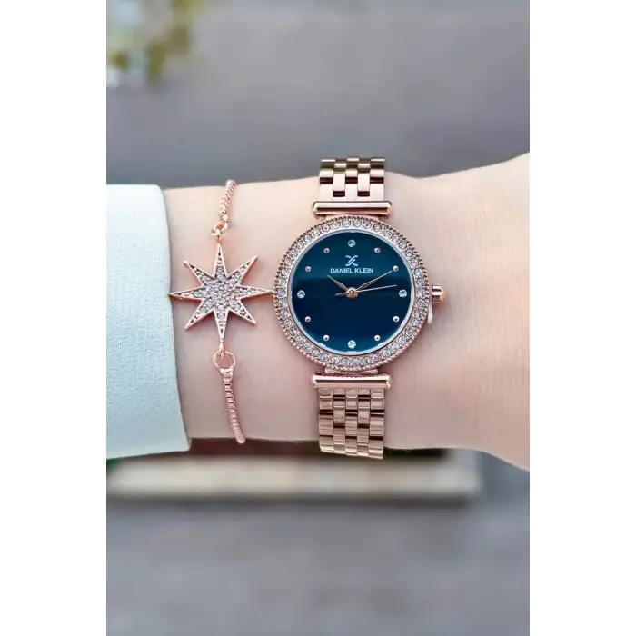 Daniel Klein DKISTE1949 Kadranı Mavi Kordonu Rose Renk 28 Mm Kadın Kol Saati ve Bileklik