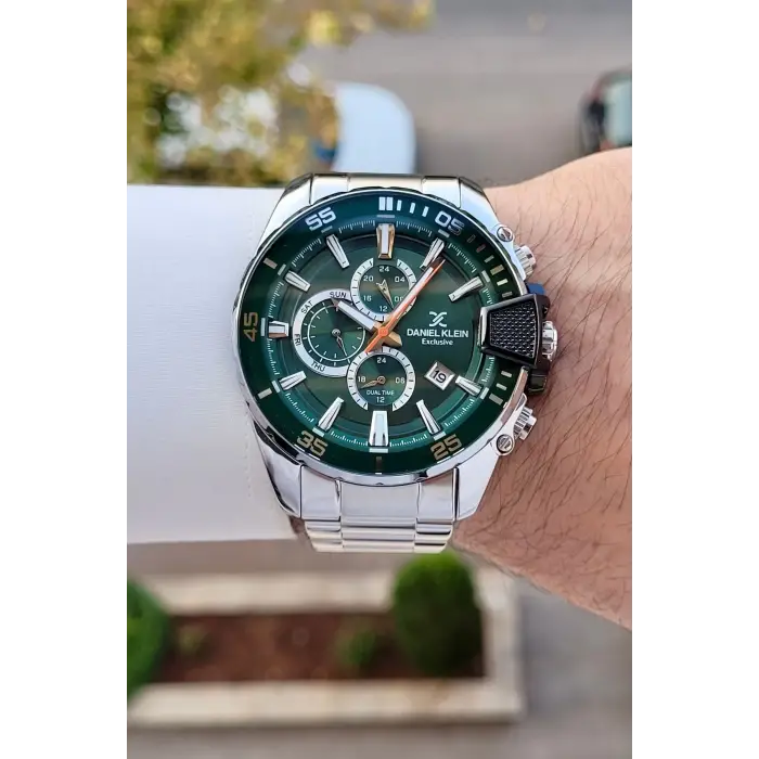 Daniel Klein DKISTE1857 Kadranı Yeşil Kordonu Gümüş Renk 47 Mm İç Göstergeleri Aktif Erkek Kol Saati