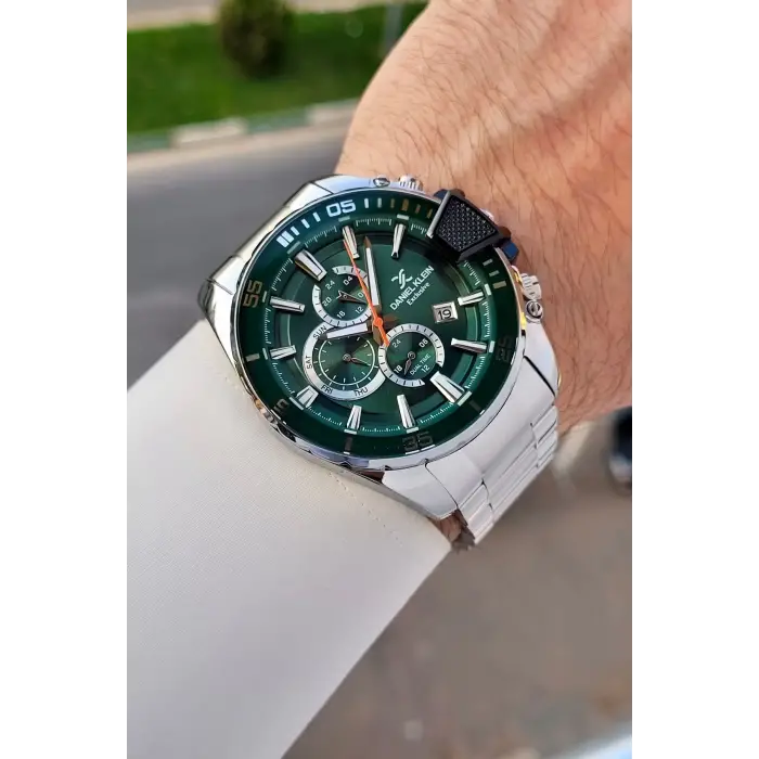 Daniel Klein DKISTE1857 Kadranı Yeşil Kordonu Gümüş Renk 47 Mm İç Göstergeleri Aktif Erkek Kol Saati