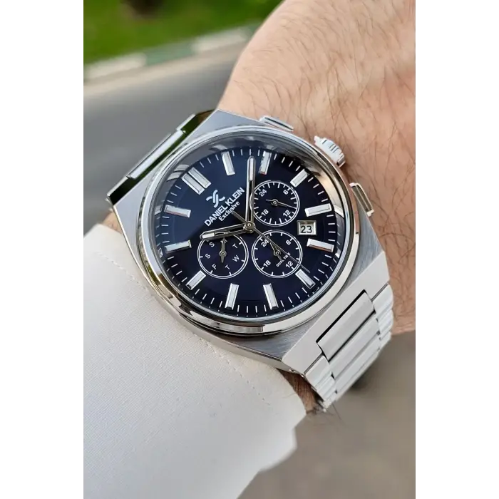 Daniel Klein DKISTE2012 Kadranı Lacivert Kordonu Gümüş Renk 43 Mm İç Göstergeleri Aktif Erkek Kol Saati