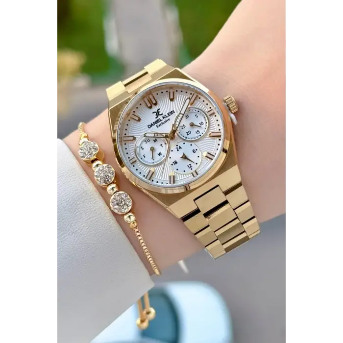 Daniel Klein DKISTE2055 Gold Renk İç Göstergeleri Aktif Kadın Kol Saati ve Bileklik