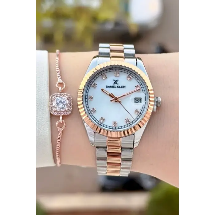 Rose Gümüş Renk 33 Mm Kadın Kol Saati ve Bileklik