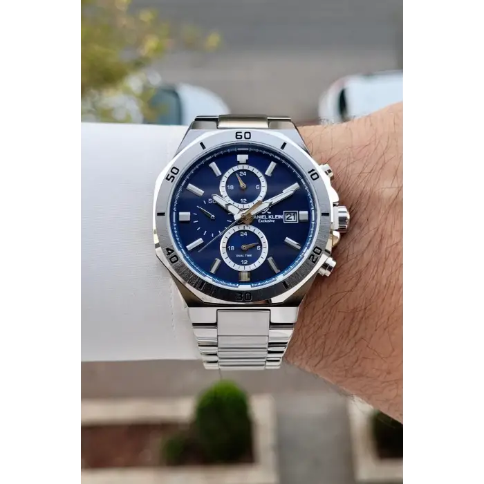 Kadranı Lacivert Kordonu Gümüş Renk 42 Mm İç Göstergeleri Aktif Erkek Kol Saati