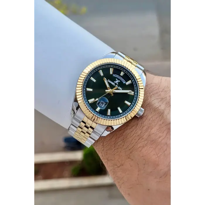 Kadranı Yeşil Kordonu Gold Gümüş Renk 42 Mm İç Göstergeleri Aktif Erkek Kol Saati
