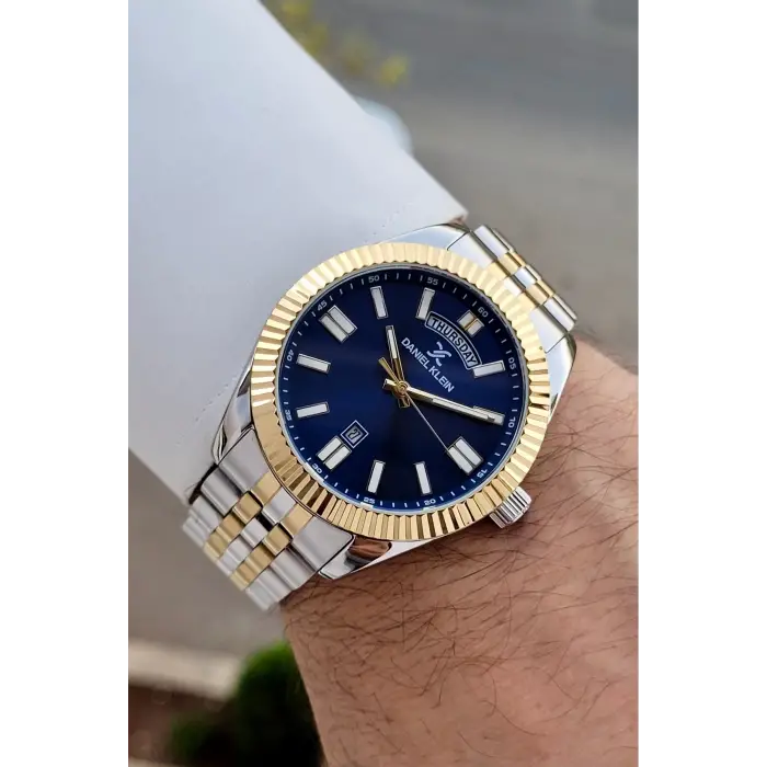Kadranı Lacivert Kordonu Gold Gümüş Renk 42 Mm İç Göstergeleri Aktif Erkek Kol Saati