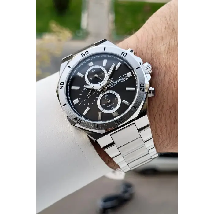 Kadranı Siyah Kordonu Gümüş Renk 42 Mm İç Göstergeleri Aktif Erkek Kol Saati
