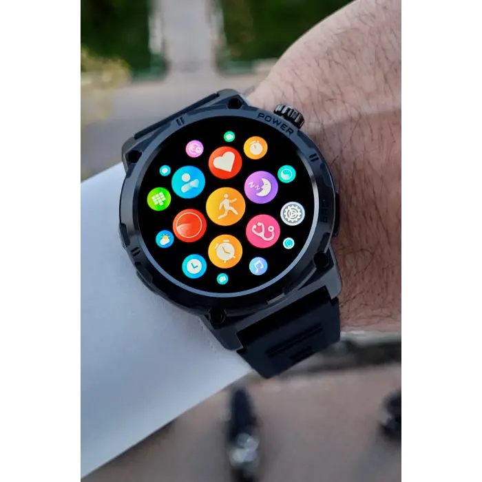 Kasası ve Kordonu Siyah Renk Android ve ios Uyumlu Hediye Paketli Akıllı Kol Saat