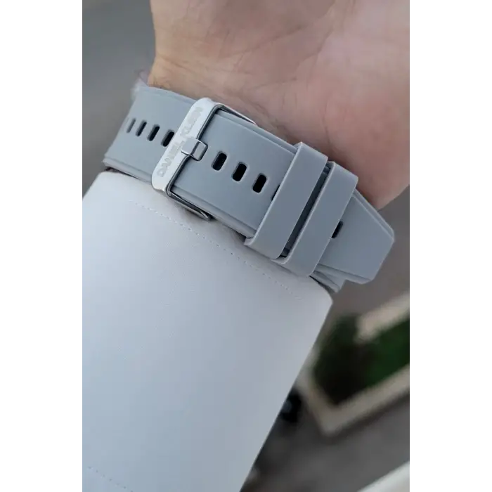 Kasası Siyah Kordonu Gri Renk Android ve İos Uyumlu Hediye Paketli Akıllı Kol Saat