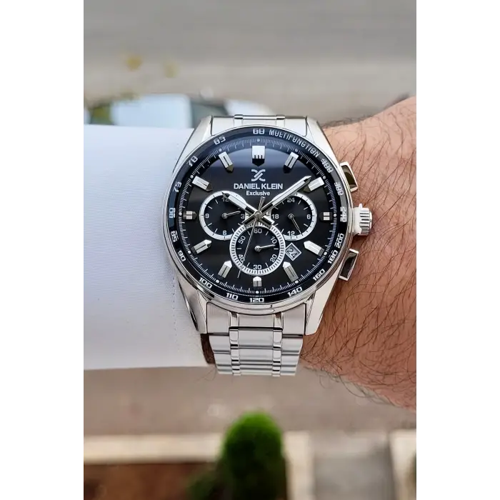 Kadranı Siyah Kordonu Gümüş Renk 44 Mm Göstergeleri Aktif Erkek Kol Saati