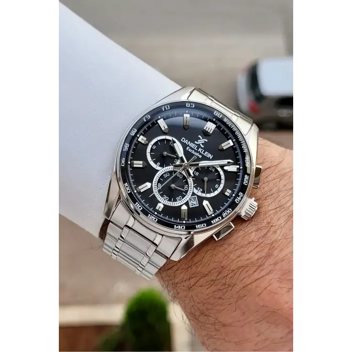 Kadranı Siyah Kordonu Gümüş Renk 44 Mm Göstergeleri Aktif Erkek Kol Saati