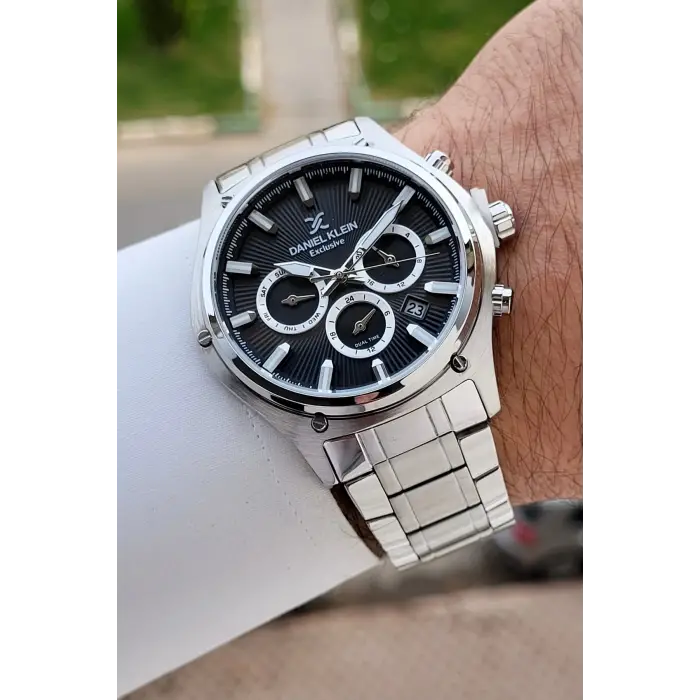Kadranı Siyah Kordonu Gümüş Renk 44 Mm Göstergeleri Aktif Erkek Kol Saati