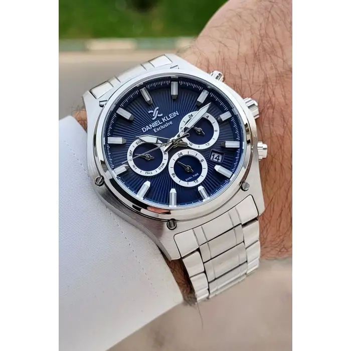 Kadranı Lacivert Kordonu Gümüş Renk 44 Mm Göstergeleri Aktif Erkek Kol Saati